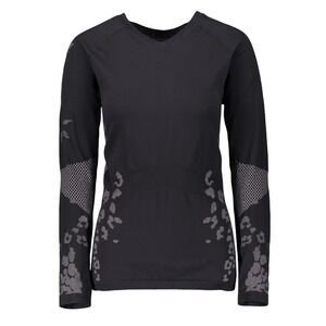 Obermeyer Glaze Long Sleeve Base Layer Ski Top Black V Neck Performance M